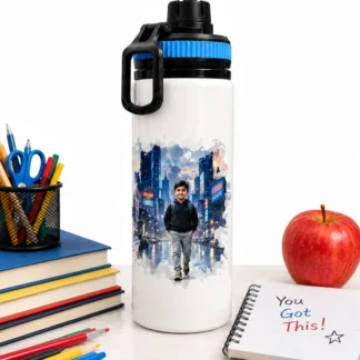 White Sipper Bottle with Custom Photo Print
