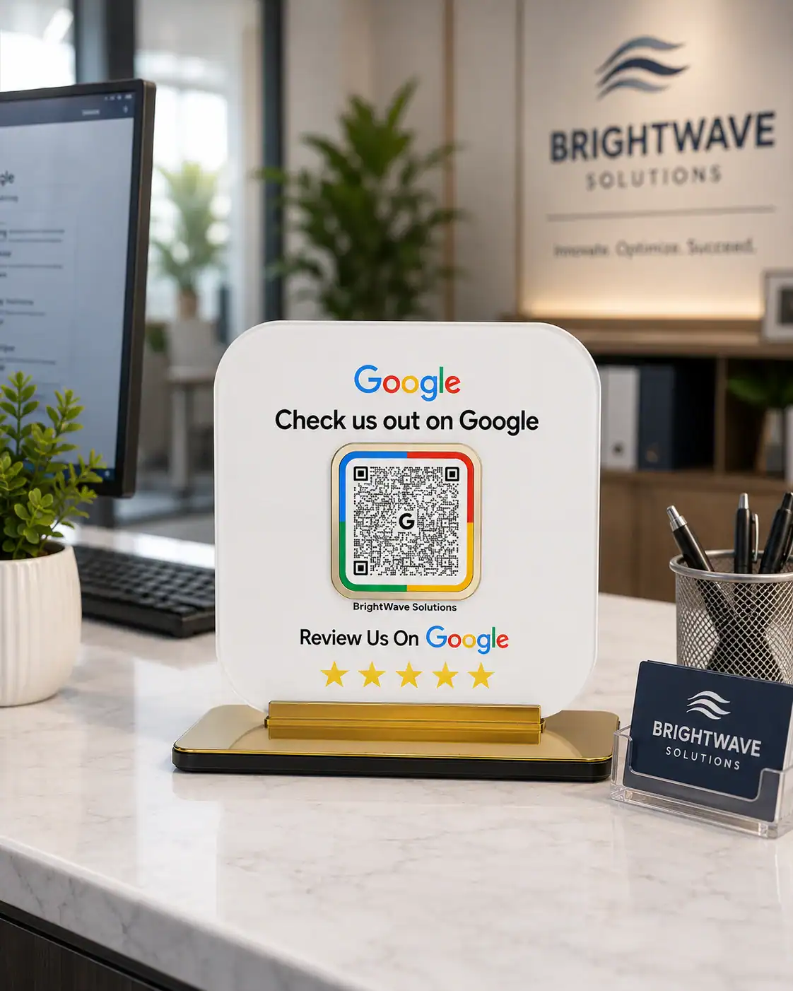 Custom Acrylic Google Review Stand with QR codes - Image 3