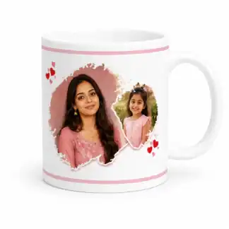 Personalized Ceramic Photo Mug with Two Custom Photo