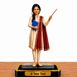 Personalized Teacher Caricature Standee – Custom Female Teacher Gift