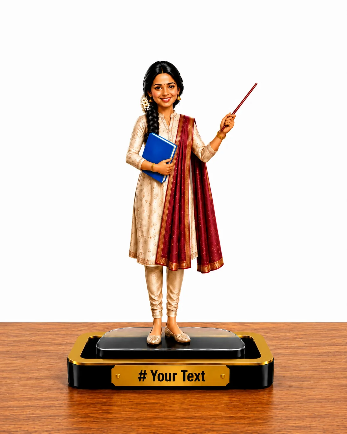 Personalized Teacher Caricature Standee – Custom Female Teacher Gift